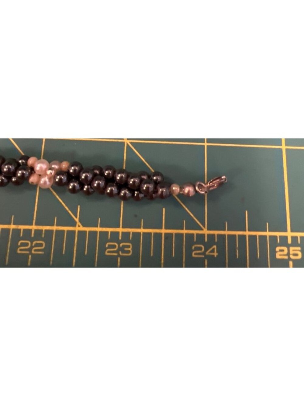 Beaded Necklace Hemitite? Beads and Faux Pearl Clusters & Silver Clasp 24 " - Picture 3 of 8